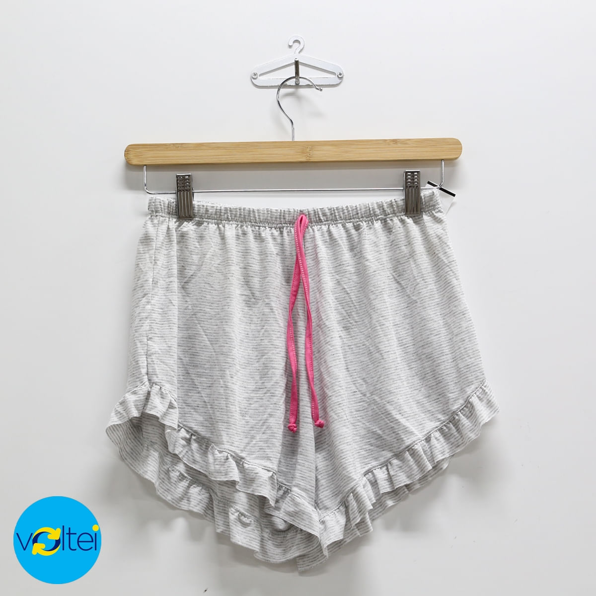 Shorts Feminino Tactel Cinza, Shorts Feminino Pernambucanas Usado 71135812