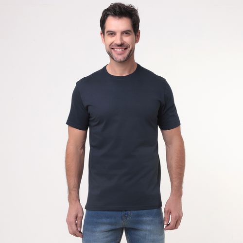 Camiseta Manga Curta Azul Marinho - Id