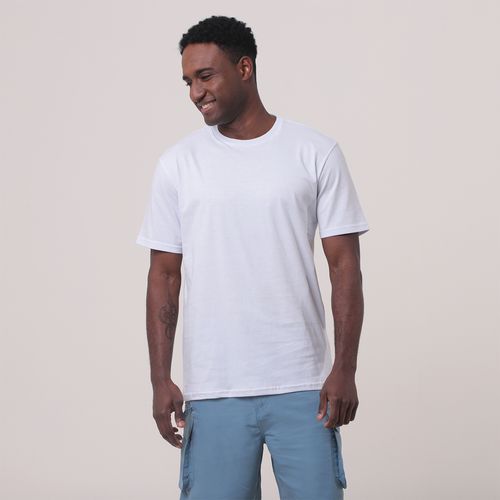 Camiseta Manga Curta Fio Penteado Branca – Tam M