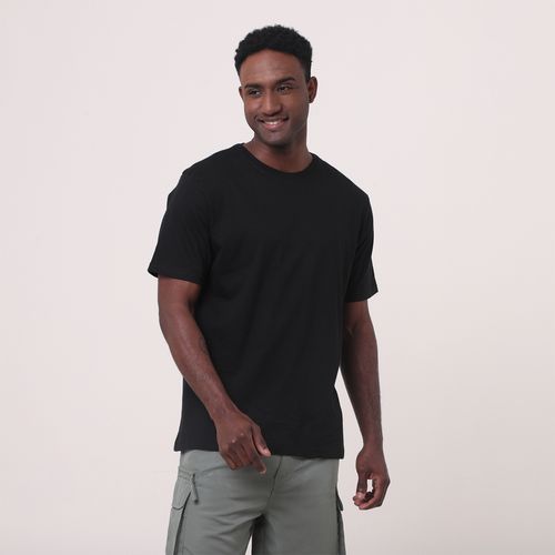 Camiseta Manga Curta Casual Fio Penteado Pack Preto