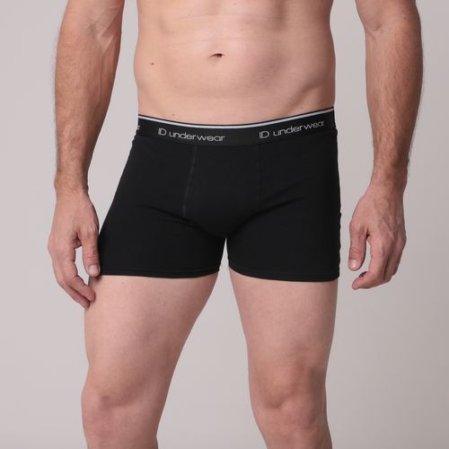 Cueca Boxer Algodão Baixo Relevo Preta – Tam G