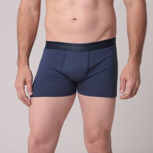 Cueca Boxer Azul Marinho M - Algodão