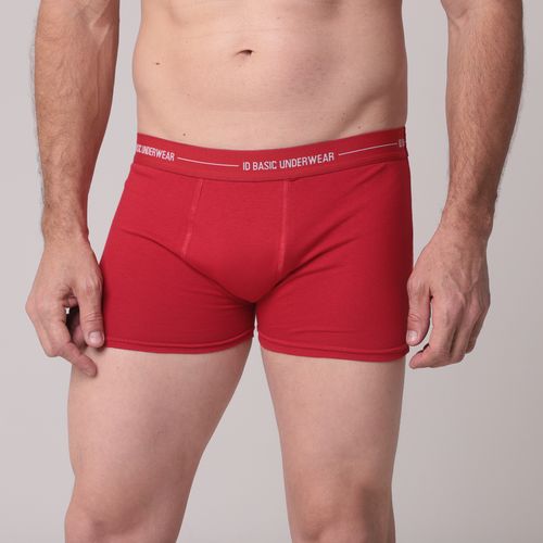 Cueca Boxer Algodão Baixo Relevo Vermelho M