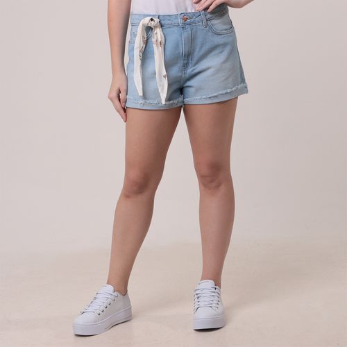 Short Jeans Lencinho Travetada Liso