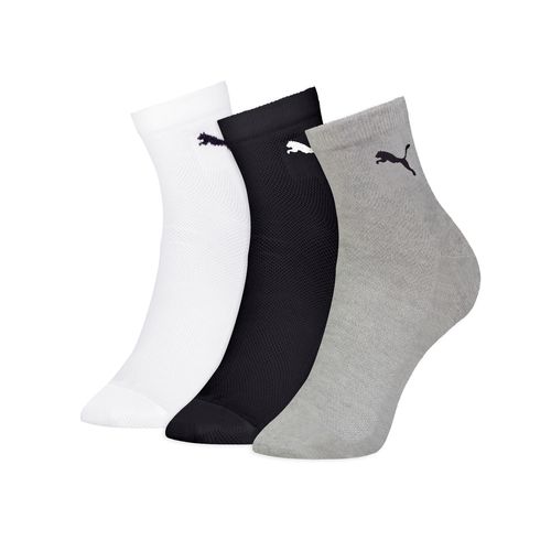 Kit 3 Meias Cano Curto Puma - Preto/Branco/Cinza