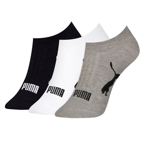 Kit 3 Meias Invisíveis Puma - Preto/Branco/Cinza