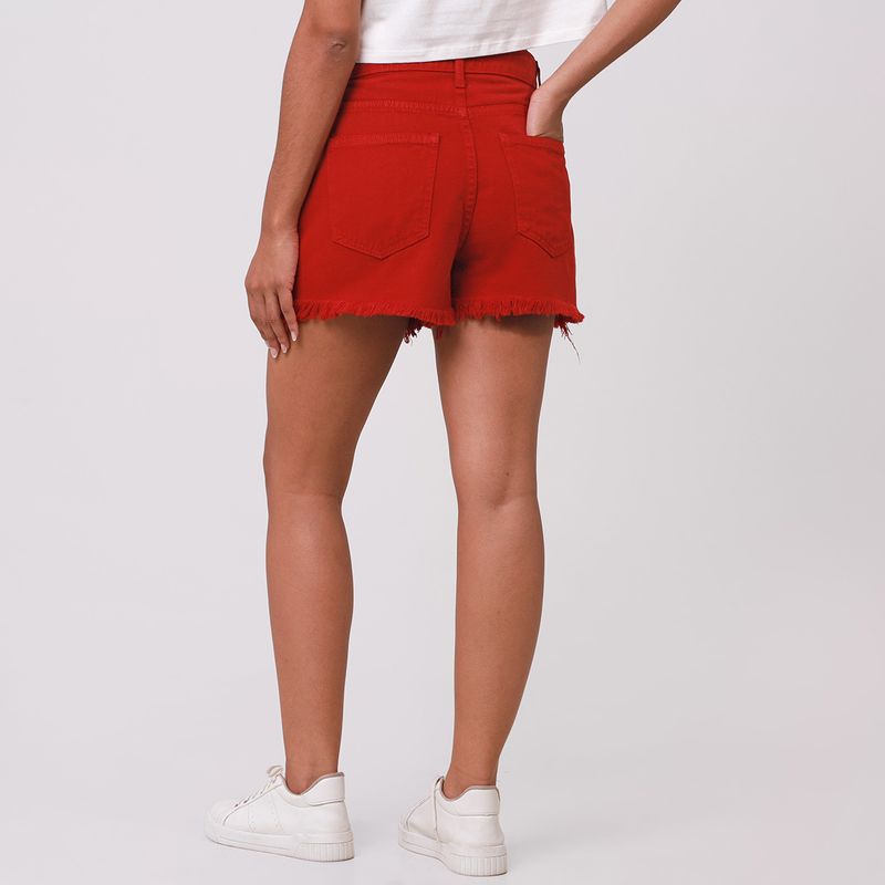 Short-Sarja-Vermelho-Com-Elastico-E-Barra-Desfiada---Ink-