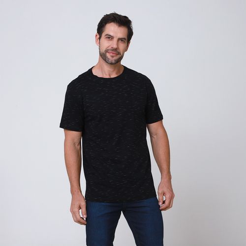 Camiseta Manga Curta Preto Liso Bolso