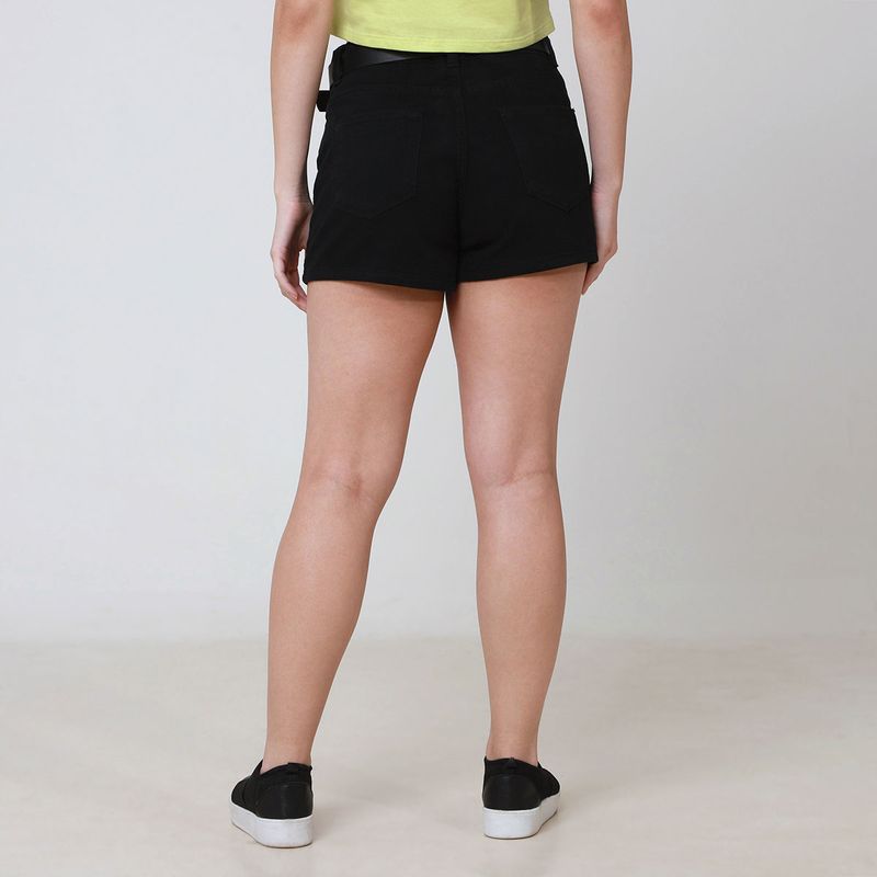 Short-Sarja-Mom-Preto-Barra-Normal-Com-Cinto---Ink-