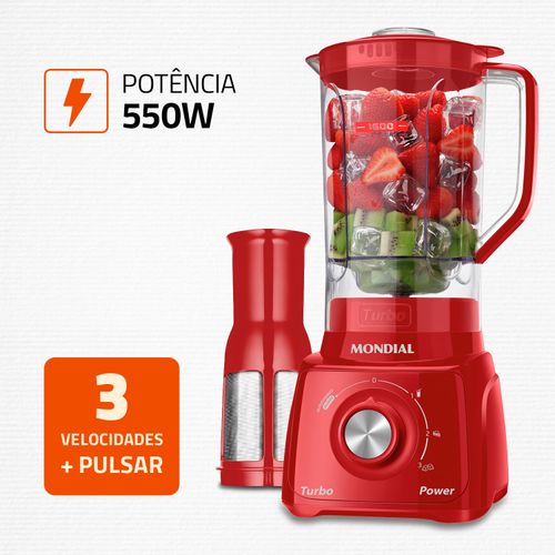 Liquidificador Mondial Turbo Power L-99-FR 550W 127v Vermelho