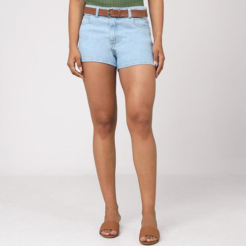 Short Jeans Confort Barra Normal E Cinto - Ink