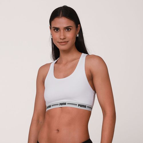 Sutiã Top Nadador Cotton Liso Branco - Puma