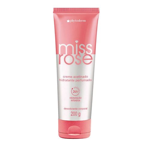 Creme Acetinado Hidratante Corporal Miss Rose Bisnaga 200G - Phytoderm