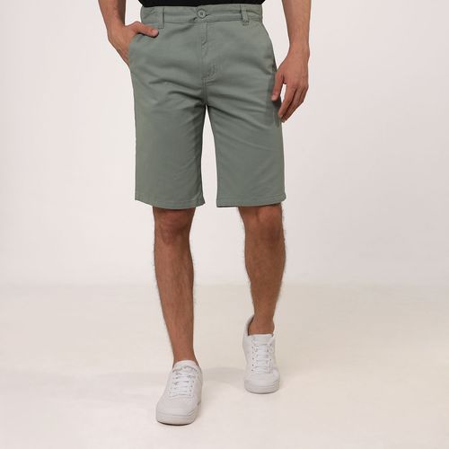 Bermuda Sarja Chino Bolso Faca Verde - Ink