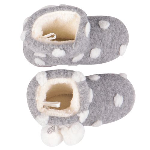 Pantufa Infantil Poá Cinza - Yeapp