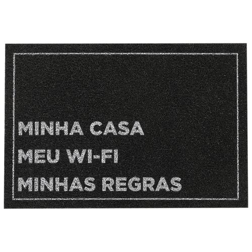 Capacho 40x60 Vinil Regras Preto