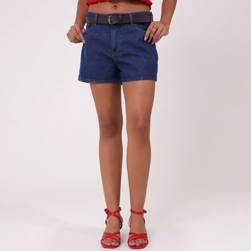 Short Jeans Confort Barra Normal E Cinto - Ink