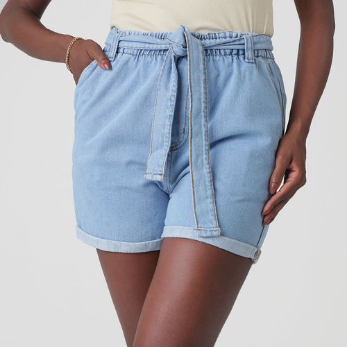 Short Jeans Clochard Cinto E Barra Larga - Ink