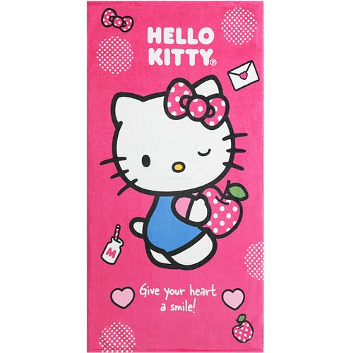 Toalha De Banho Aveludada Hello Kitty Core Pink