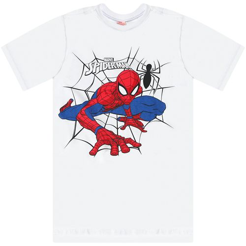 Camiseta Manga Curta Infantil Homem Aranha Branco - Marvel