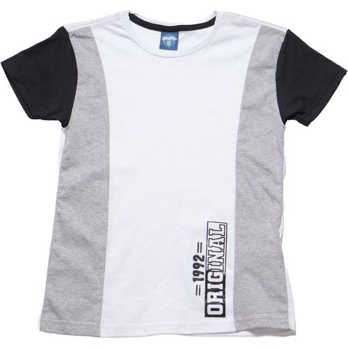 Camiseta Infantil Manga Curta Recortes E Ombro Descolado Branco - Yeapp