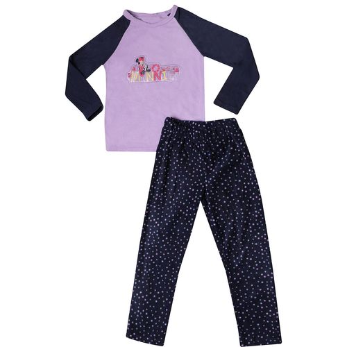 Pijama Manga Longa Infantil Minnie Azul - Disney