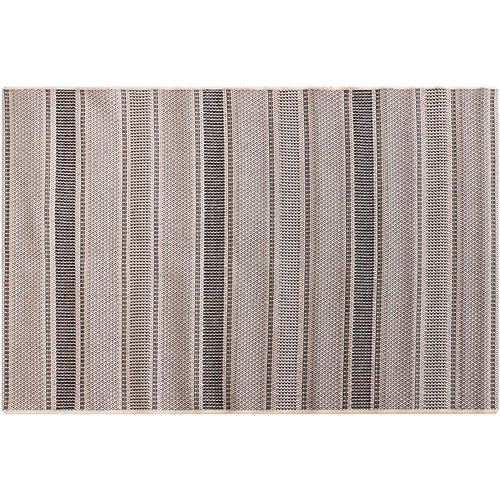 Tapete Estilo Sisal 100X150 Riscas Bg/Chumbo