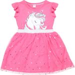 Vestido-Manga-Curta-Infantil-Unicornio-Saia-Tule-Pink---Toys---Kids