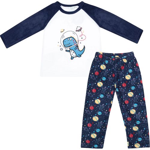 Pijama Manga Longa Infantil Dino Branco - Toys & Kids