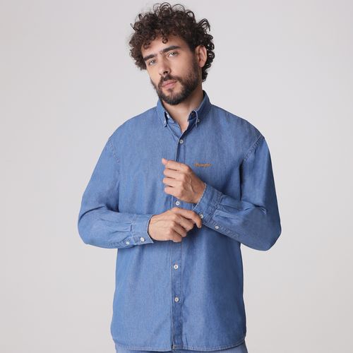 Camisa Manga Longa Jeans Detalhe Bordado - WRANGLER