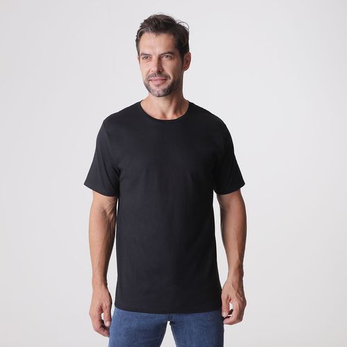 Camiseta Manga Curta Liso Preto - ID Basic