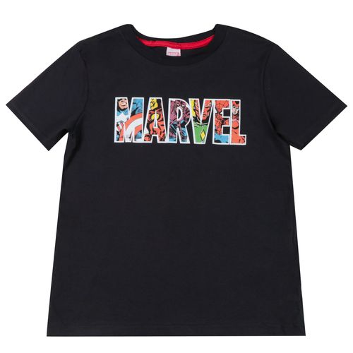 Camiseta Manga Curta Infantil Marvel Preto - Marvel