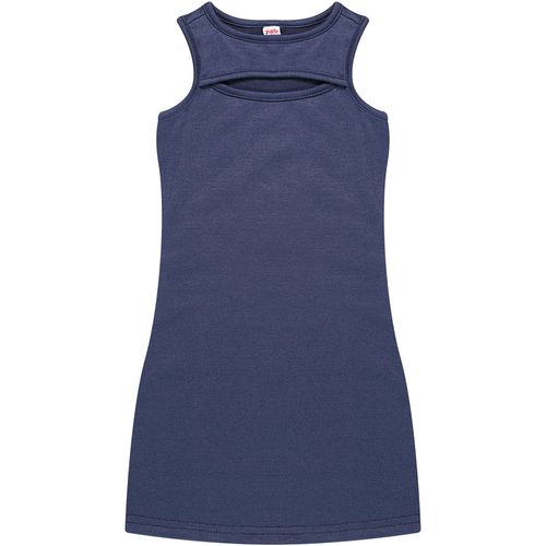 Vestido Sem Manga Infantil Basica Azul - Yeapp