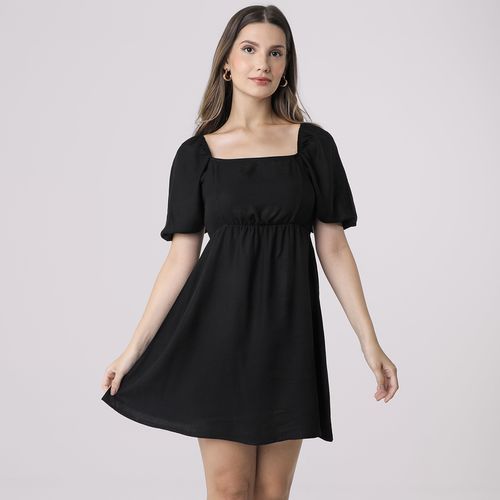 Vestido Manga Curta Preto -Love Trend