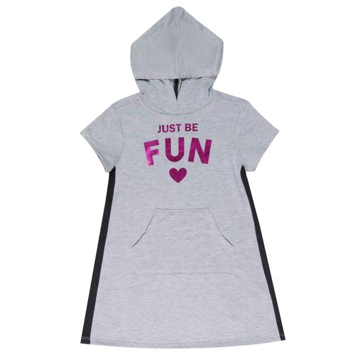 Vestido Manga Curta Infantil Fun Cinza - Yeapp