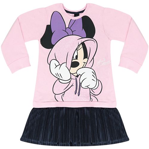 Vestido Manga Longa Infantil Minnie Rosa - Disney