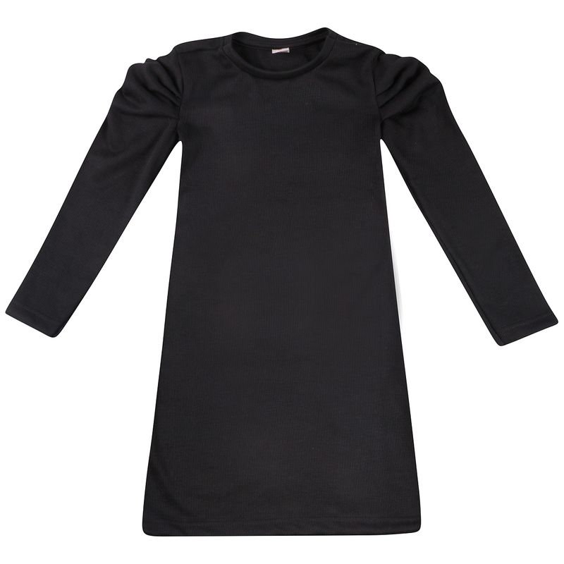 Vestido-Manga-Longa-Infantil-Plissada-Preto---Yeapp