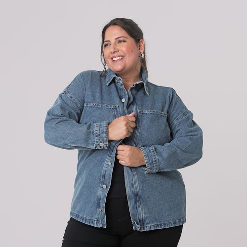 Jaqueta Manga Longa Jeans Overshirt Dirty