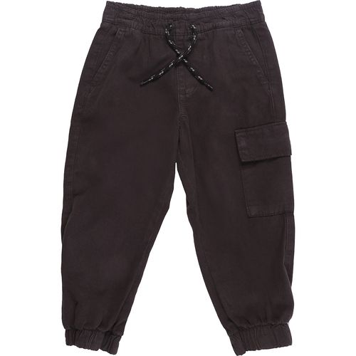 Calça Jogger Sarja Um Bolso Cargo Cinza