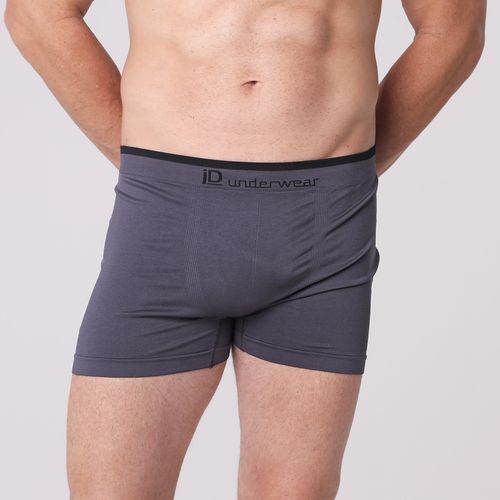 Cueca Boxer Sem Costura Liso Cinza - Id