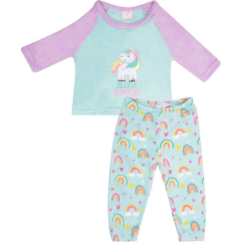 Pijama-Manga-Longa-Infantil-Unicornio-Verde---Toys---Kids