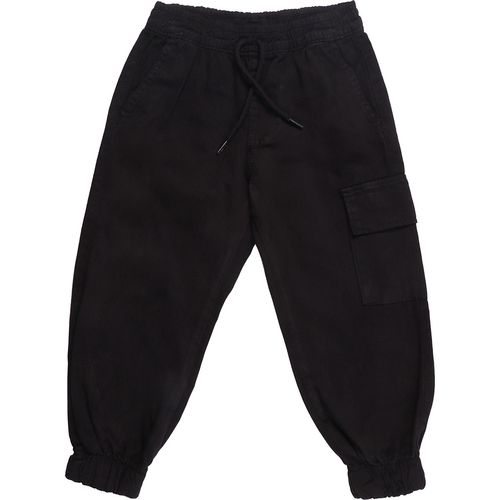 Calça Jogger Sarja Um Bolso Cargo Preto