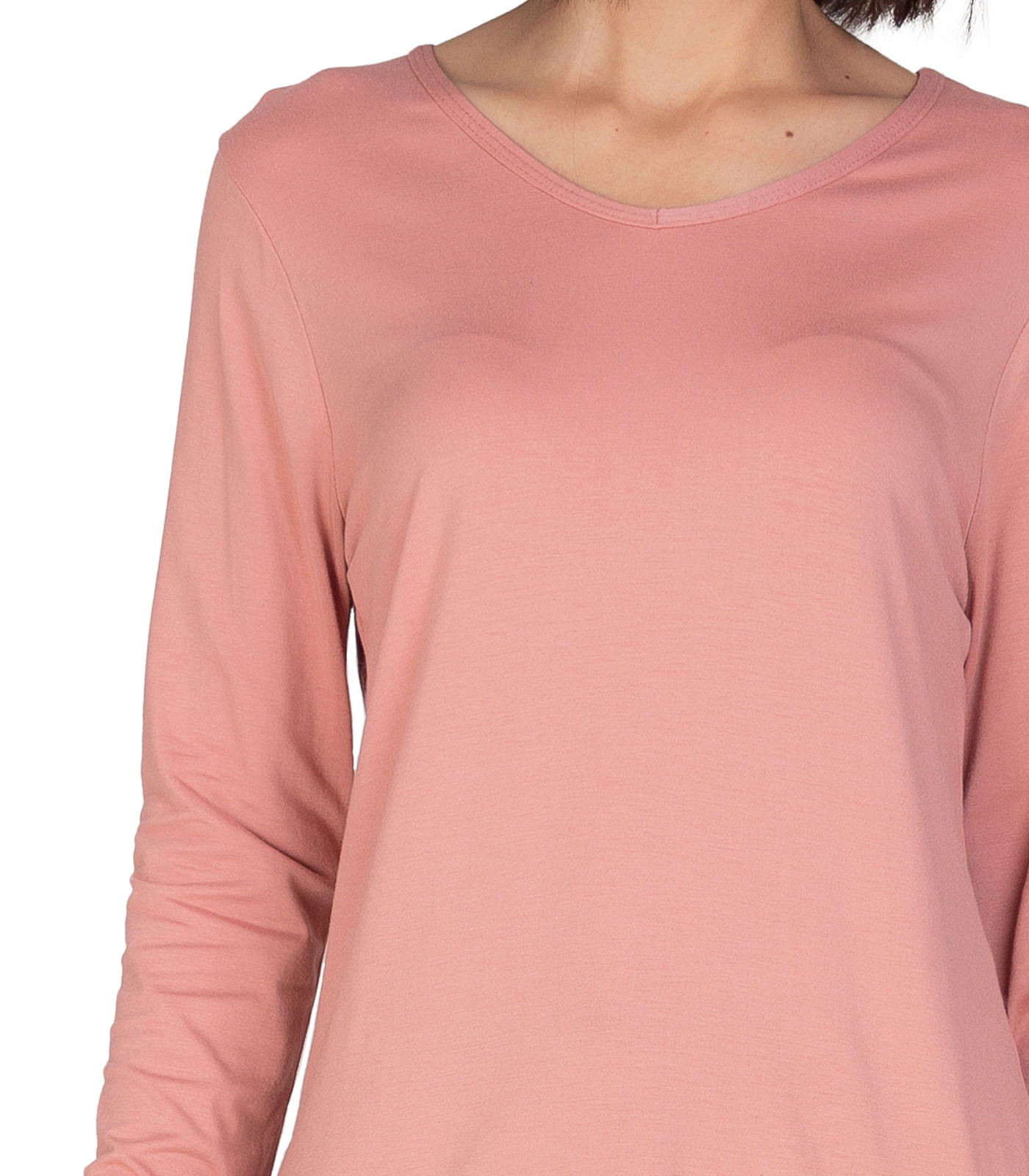 Blusa Manga Longa Básica Select Rosa