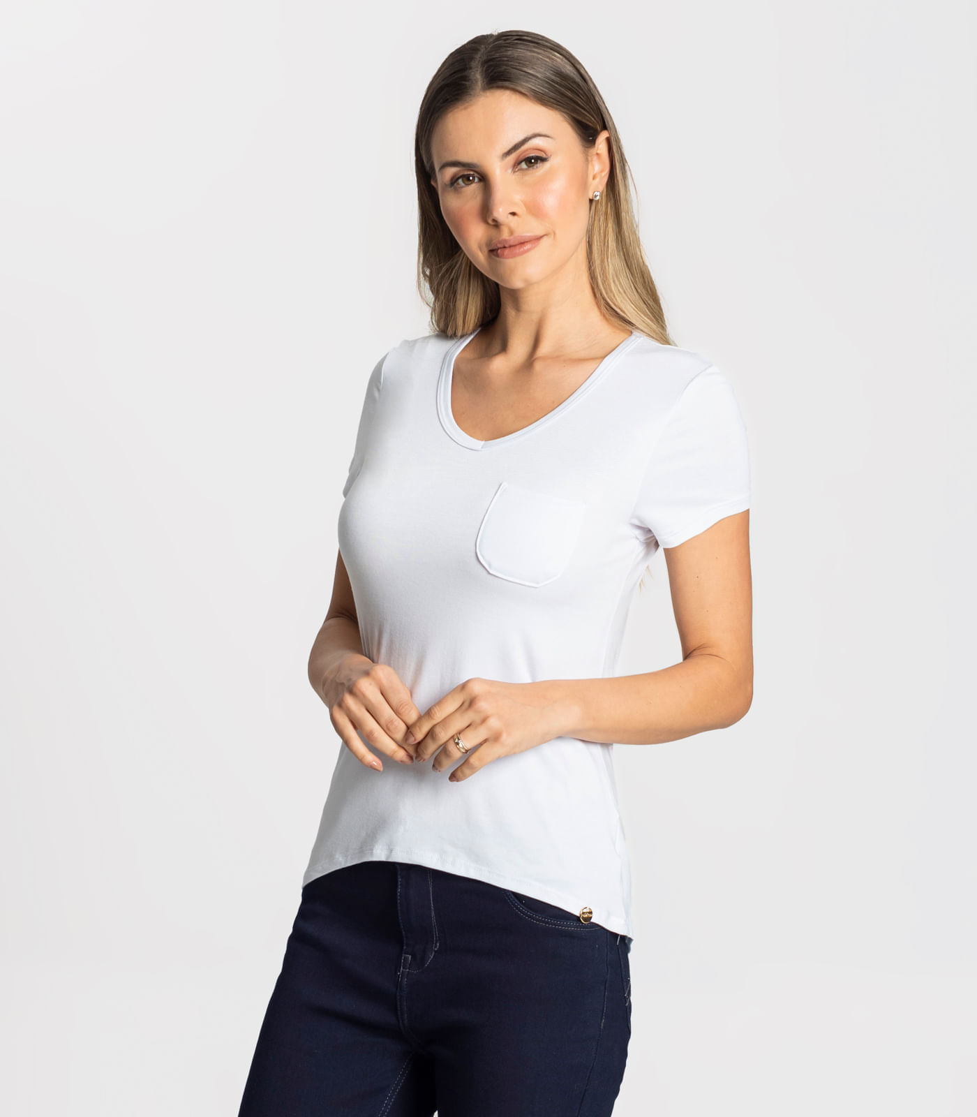 Blusa Feminina Básica Rovitex Branco