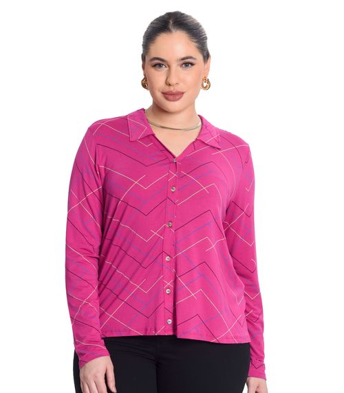 Camisa Manga Longa Viscotorcion Secret Glam Rosa