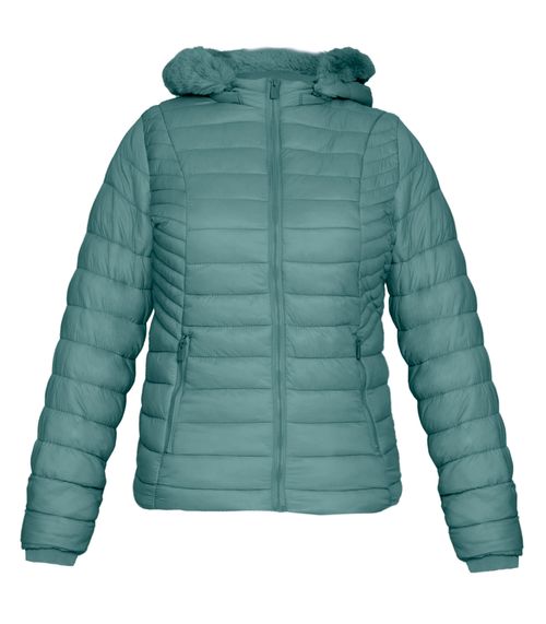 Jaqueta Puffer Feminina Plus Size Sea Surf Azul