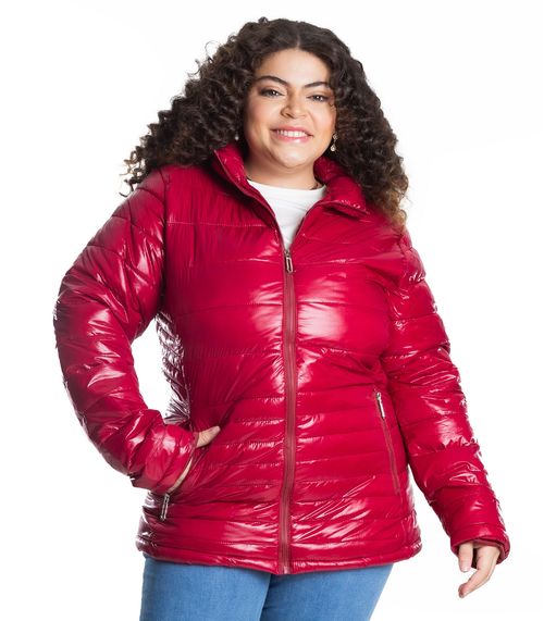 Jaqueta Plus Size Microfibra Secret Glam Vermelho