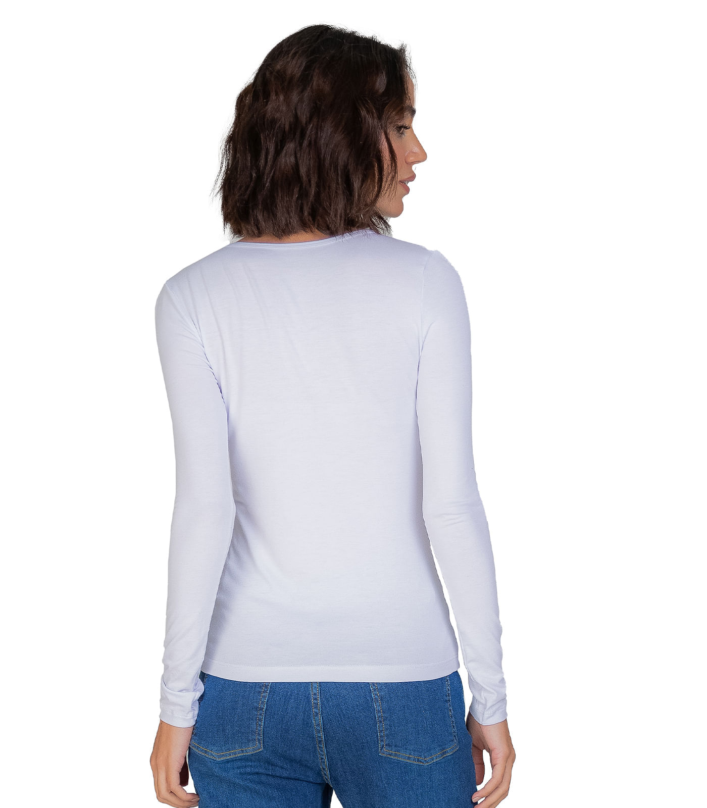 Blusa Manga Longa Básica Select Branco