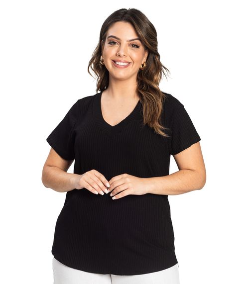 Blusa Feminina Plus Size Ribana Secret Glam Preto