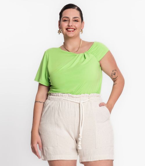 Blusa Feminina Plus Size Em Malha Soft Secret Glam Verde